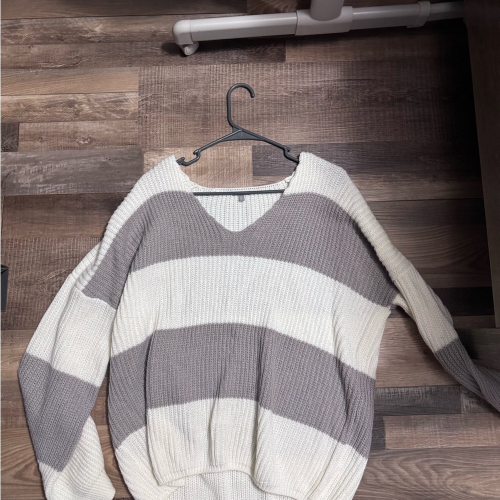 Striped V-Neck Sweater